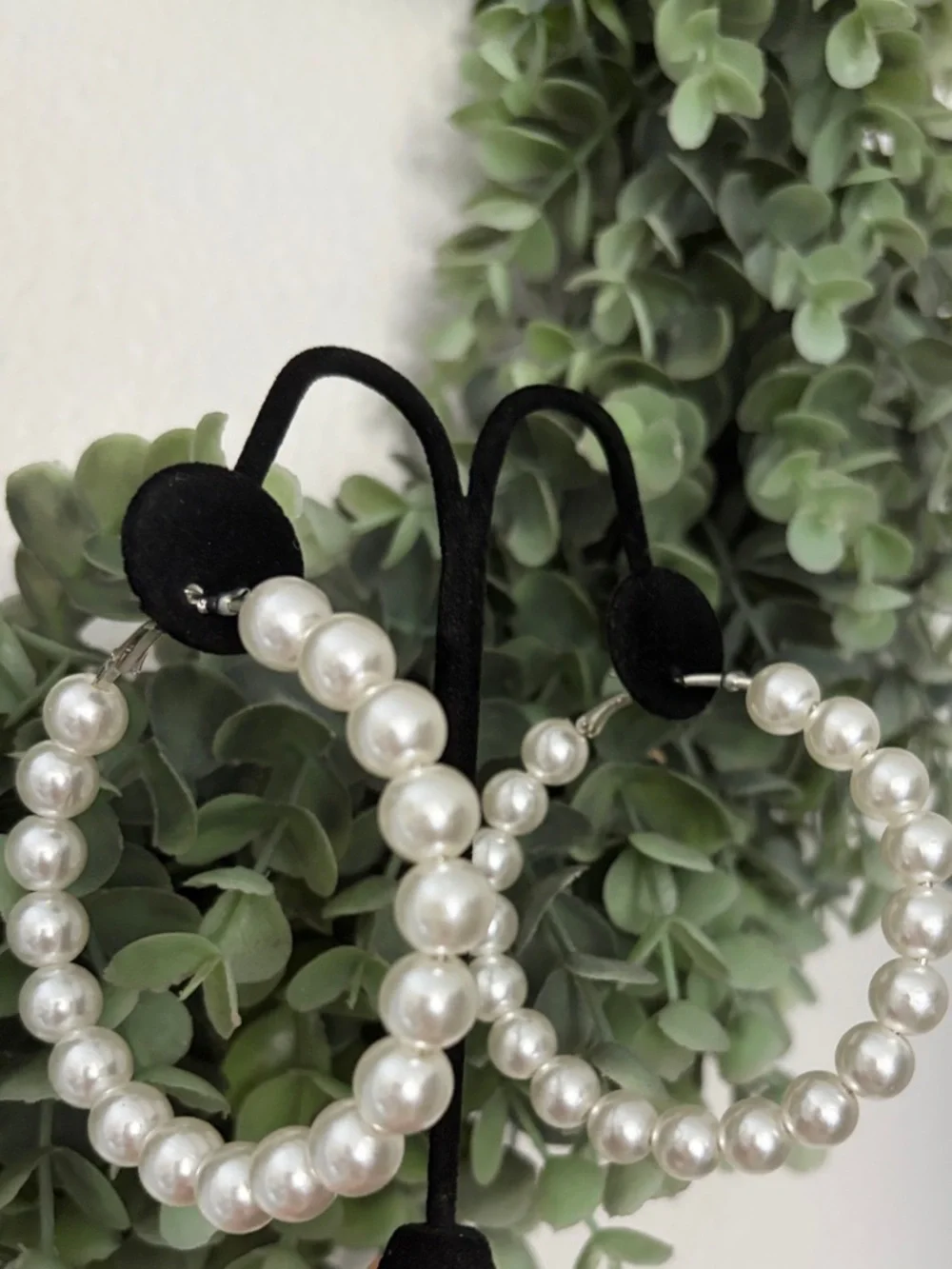 Pearl Hoop Earrings -